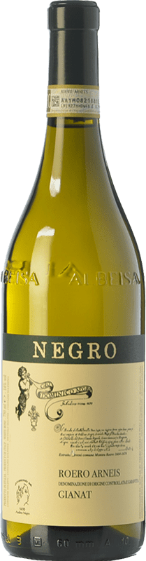 27,95 € Envío gratis | Vino blanco Negro Angelo Gianat D.O.C.G. Roero Piemonte Italia Arneis Botella 75 cl