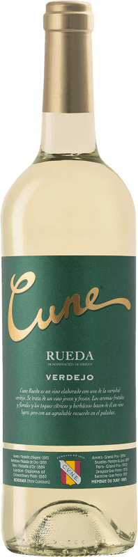 8,95 € Envio grátis | Vinho branco Norte de España - CVNE Cune D.O. Rueda Castela e Leão Espanha Verdejo Garrafa 75 cl