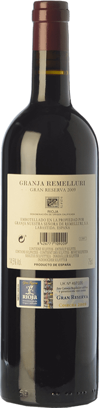 59,95 € Free Shipping | Red wine Ntra. Sra. de Remelluri Granja Gran Reserva 2009 D.O.Ca. Rioja The Rioja Spain Tempranillo, Grenache, Graciano Bottle 75 cl