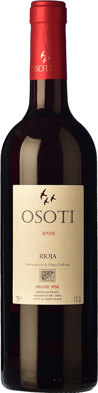 8,95 € Envío gratis | Vino Tinto Osoti Joven D.O.Ca. Rioja La Rioja España Tempranillo, Garnacha Eco Ecológico Botella 75 cl