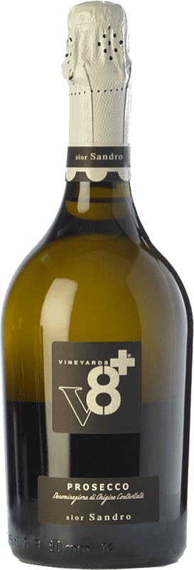 13,95 € Envoi gratuit | Vin Mousseux Blanc Ottopiù V8+ Sior Sandro Extra Seco — Extra-Sec D.O.C. Prosecco Vénétie Italie Glera Bouteille 75 cl