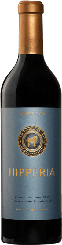 46,95 € Kostenloser Versand | Rotwein Pago de Vallegarcía Hipperia Crianza — Kurze Fassreifung I.G.P. Vino de la Tierra de Castilla Kastilien-La Mancha Spanien Merlot, Cabernet Sauvignon, Cabernet Franc, Petit Verdot 75 cl