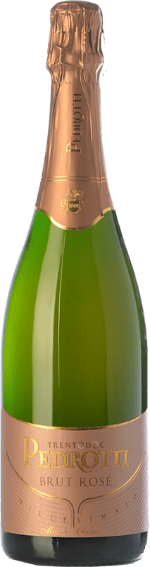 29,95 € Envio grátis | Espumante rosé Pedrotti Rosé Brut D.O.C. Trento Trentino Itália Pinot Preto, Chardonnay Garrafa 75 cl