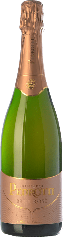 29,95 € Envío gratis | Espumoso Rosado Pedrotti Brut Rosé — Rosado D.O.C. Trento Trentino Italia Pinot Negro, Chardonnay Botella 75 cl