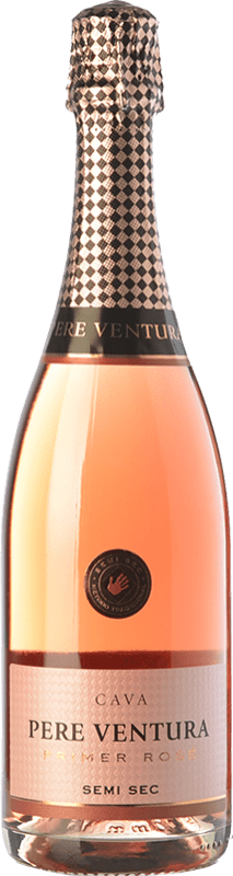 15,95 € Spedizione Gratuita | Spumante rosato Pere Ventura Primer Rosé Semi Sec D.O. Cava Catalogna Spagna Trepat Bottiglia 75 cl