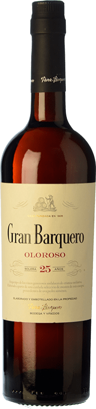 32,95 € Spedizione Gratuita | Vino fortificato Pérez Barquero Gran Barquero Oloroso D.O. Montilla-Moriles Andalusia Spagna Pedro Ximénez Bottiglia 75 cl