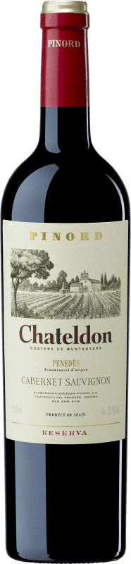 16,95 € Envío gratis | Vino tinto Pinord Chateldon Reserva D.O. Penedès Cataluña España Cabernet Sauvignon Botella 75 cl
