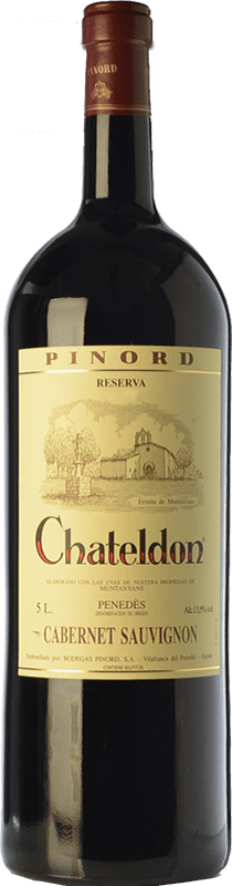 86,95 € Free Shipping | Red wine Pinord Chateldon Reserve D.O. Penedès Catalonia Spain Cabernet Sauvignon Special Bottle 5 L