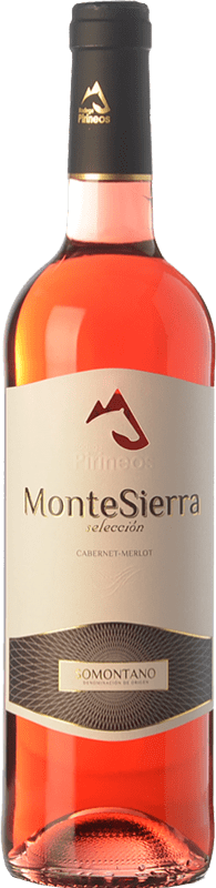 4,95 € Бесплатная доставка | Розовое вино Pirineos Montesierra Молодой D.O. Somontano Арагон Испания Merlot, Cabernet Sauvignon бутылка 75 cl
