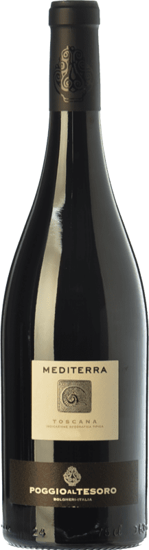 16,95 € Бесплатная доставка | Красное вино Poggio al Tesoro Mediterra I.G.T. Toscana Тоскана Италия Merlot — Мерло, Syrah — Сира, Cabernet Sauvignon — Каберне Совиньон 75 cl