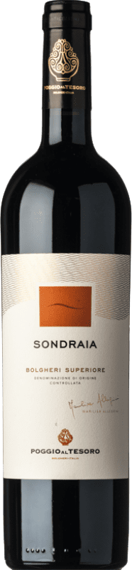 62,95 € Free Shipping | Red wine Poggio al Tesoro Sondraia D.O.C. Bolgheri Tuscany Italy Merlot, Cabernet Sauvignon, Cabernet Franc Bottle 75 cl