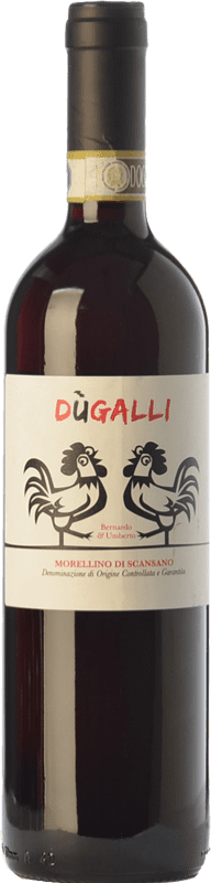 12,95 € Free Shipping | Red Wine Poggio Trevvalle DùGalli D.O.C.G. Morellino di Scansano Tuscany Italy Sangiovese Eco — Organic Bottle 75 cl