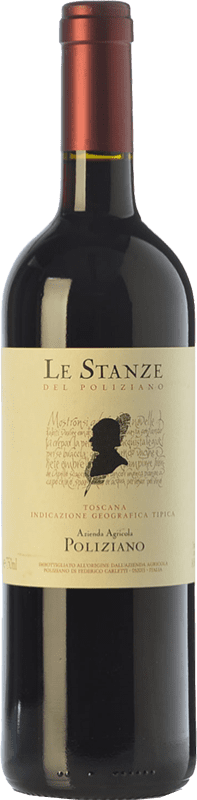 66,95 € Бесплатная доставка | Красное вино Poliziano Le Stanze I.G.T. Toscana Тоскана Италия Merlot — Мерло, Cabernet Sauvignon — Каберне Совиньон Бутылка 75 cl