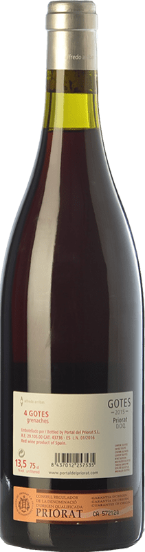 17,95 € Free Shipping | Red wine Portal del Priorat 4 Gotes Joven D.O.Ca. Priorat Catalonia Spain Grenache, Grenache Tintorera, Grenache Hairy, Grenache Grey Bottle 75 cl