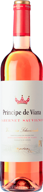 5,95 € Бесплатная доставка | Розовое вино Príncipe de Viana Cabernet Sauvignon молодое D.O. Navarra Наварра Испания Merlot — Мерло, Cabernet Sauvignon — Каберне Совиньон Бутылка 75 cl