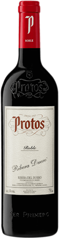 12,95 € Free Shipping | Red wine Protos Oak D.O. Ribera del Duero Castilla y León Spain Tempranillo Bottle 75 cl