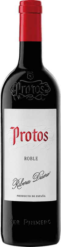 12,95 € Free Shipping | Red wine Protos Oak D.O. Ribera del Duero Castilla y León Spain Tempranillo Bottle 75 cl