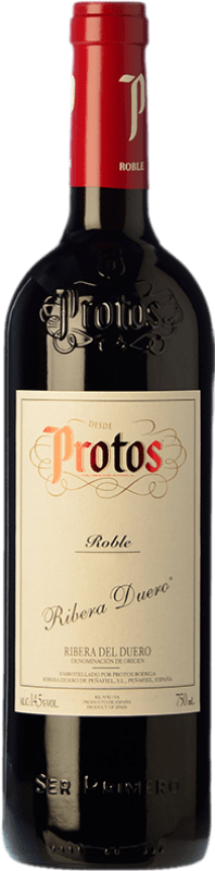 12,95 € Free Shipping | Red wine Protos Oak D.O. Ribera del Duero Castilla y León Spain Tempranillo Bottle 75 cl