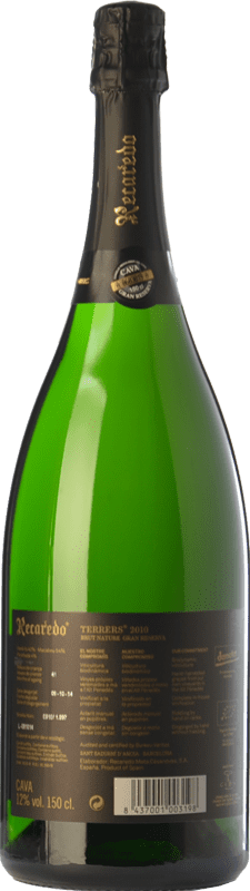 79,95 € 送料無料 | 白のスパークリングワイン Recaredo Terrers Brut Nature — ブリュット・ナチュール グラン・レセルバ D.O. Cava カタロニア スペイン Macabeo — マカベオ, Xarel·lo — チャレッロ, Parellada — パレリャーダ Eco — エコ ビオ オーガニック マグナムボトル 1,5 L