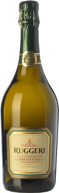 19,95 € Envio grátis | Espumante Branco Ruggeri Quartese Brut — Bruto D.O.C.G. Prosecco di Conegliano-Valdobbiadene Treviso Itália Glera Garrafa 75 cl