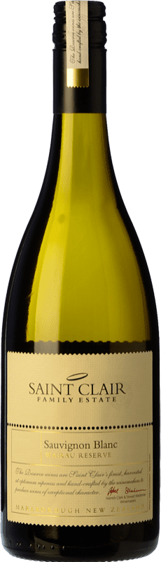 46,95 € Envío gratis | Vino blanco Saint Clair Wairau Reserva I.G. Marlborough Marlborough Nueva Zelanda Sauvignon Blanca Botella 75 cl