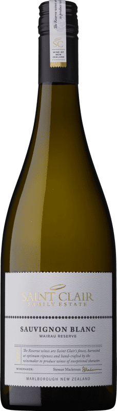 36,95 € Бесплатная доставка | Белое вино Saint Clair Wairau Резерва I.G. Marlborough Марлборо Новая Зеландия Sauvignon — Совиньон Бутылка 75 cl