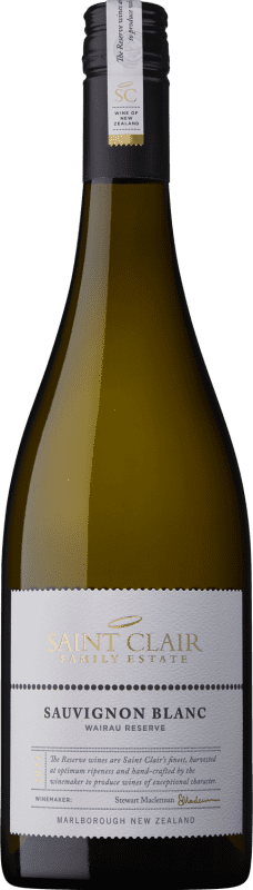 29,95 € Spedizione Gratuita | Vino bianco Saint Clair Wairau Riserva I.G. Marlborough Marlborough Nuova Zelanda Sauvignon Bianca Bottiglia 75 cl