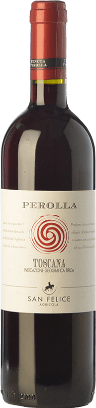 9,95 € 免费送货 | 红酒 San Felice Perolla Rosso I.G.T. Toscana 托斯卡纳 意大利 Merlot, Cabernet Sauvignon, Sangiovese, Ciliegiolo 瓶子 75 cl