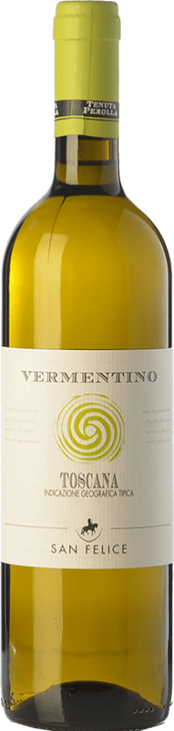 10,95 € Spedizione Gratuita | Vino bianco San Felice Perolla Vermentino I.G.T. Toscana Toscana Italia Sauvignon, Vermentino Bottiglia 75 cl