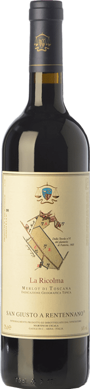 82,95 € Free Shipping | Red wine San Giusto a Rentennano La Ricolma I.G.T. Toscana Tuscany Italy Merlot Organic Bottle 75 cl