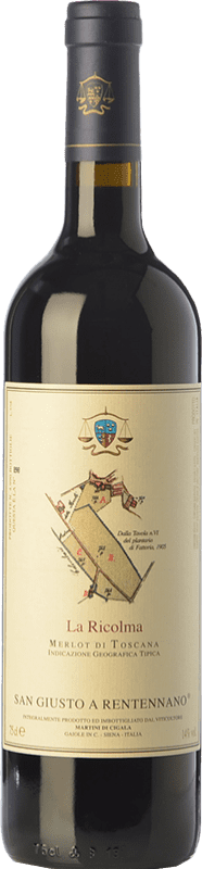 82,95 € Spedizione Gratuita | Vino rosso San Giusto a Rentennano La Ricolma I.G.T. Toscana Toscana Italia Merlot Bottiglia 75 cl