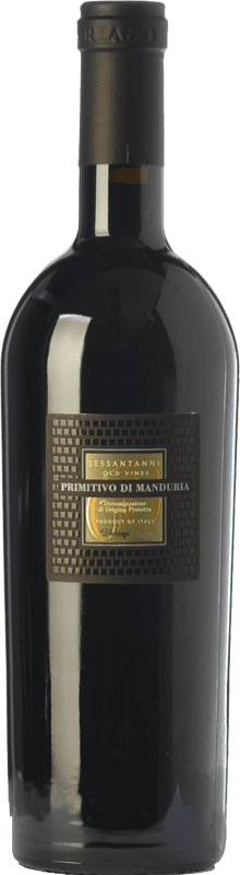 64,95 € Kostenloser Versand | Rotwein San Marzano Sessantanni D.O.C. Primitivo di Manduria Apulien Italien Primitivo Magnum-Flasche 1,5 L