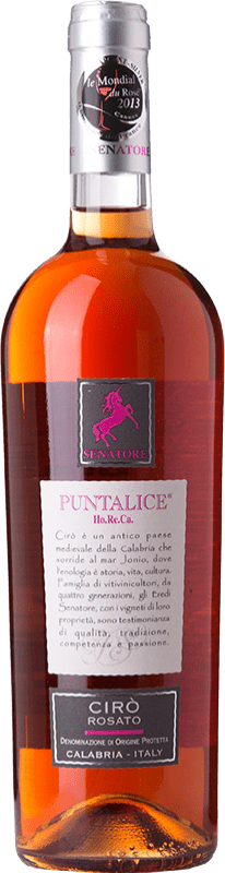 13,95 € Spedizione Gratuita | Vino rosato Senatore Puntalice D.O.C. Cirò Calabria Italia Gaglioppo Bottiglia 75 cl