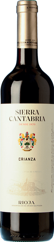 14,95 € Spedizione Gratuita | Vino Rosso Sierra Cantabria Crianza — Invecchiato in Botte D.O.Ca. Rioja La Rioja Spagna Tempranillo, Garnacha — Grenache, Graciano 75 cl