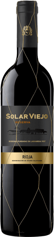 10,95 € Envio grátis | Vinho tinto Solar Viejo Reserva D.O.Ca. Rioja La Rioja Espanha Tempranillo, Graciano Garrafa 75 cl
