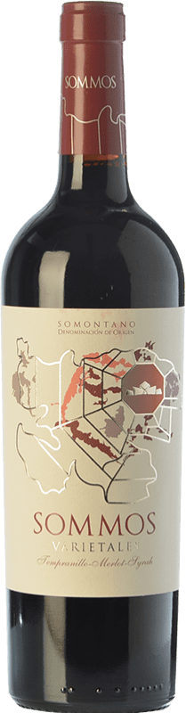 8,95 € Free Shipping | Red wine Sommos Varietales Crianza D.O. Somontano Aragon Spain Tempranillo, Merlot, Syrah, Cabernet Sauvignon Bottle 75 cl