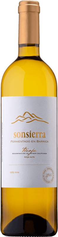 10,95 € Envio grátis | Vinho branco Sonsierra Fermentado en Barrica Crianza D.O.Ca. Rioja La Rioja Espanha Viura Garrafa 75 cl