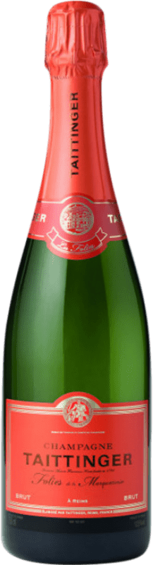 96,95 € Kostenloser Versand | Weißer Sekt Taittinger Les Folies de la Marquetterie A.O.C. Champagne Champagner Frankreich Spätburgunder, Chardonnay Flasche 75 cl