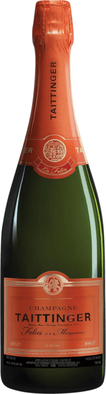 101,95 € Бесплатная доставка | Белое игристое Taittinger Les Folies de la Marquetterie A.O.C. Champagne шампанское Франция Pinot Black, Chardonnay бутылка 75 cl