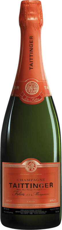 109,95 € Envio grátis | Espumante branco Taittinger Les Folies de la Marquetterie A.O.C. Champagne Champagne França Pinot Preto, Chardonnay Garrafa 75 cl