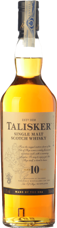 48,95 € Envio grátis | Whisky Single Malt Talisker Ilha de Skye Reino Unido 10 Anos Garrafa 70 cl