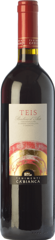 11,95 € Spedizione Gratuita | Vino rosso Tenimenti Ca' Bianca Teis D.O.C. Barbera d'Alba Piemonte Italia Barbera Bottiglia 75 cl