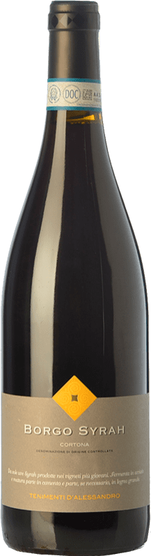 16,95 € Free Shipping | Red Wine Tenimenti d'Alessandro Il Borgo D.O.C. Cortona Tuscany Italy Syrah — Shiraz Bottle 75 cl