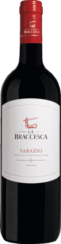 17,95 € Kostenloser Versand | Rotwein La Braccesca Sabazio D.O.C. Rosso di Montepulciano Toskana Italien Merlot, Sangiovese Flasche 75 cl