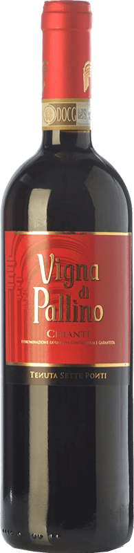 11,95 € Бесплатная доставка | Красное вино Tenuta Sette Ponti Vigna di Pallino D.O.C.G. Chianti Тоскана Италия Sangiovese бутылка 75 cl