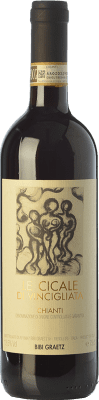 8,95 € Free Shipping | Red wine Bibi Graetz Le Cicale di Vincigliata D.O.C.G. Chianti Tuscany Italy Sangiovese, Montepulciano Bottle 75 cl
