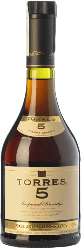 13,95 € Free Shipping | Brandy Torres 5 Reserve D.O. Catalunya Catalonia Spain Bottle 70 cl