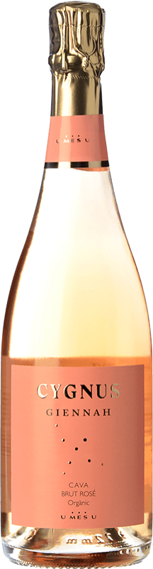 9,95 € Free Shipping | Rosé sparkling U Més U Cygnus Giennah Orgànic Rosé Brut Young D.O. Cava Catalonia Spain Grenache, Pinot Black, Trepat Bottle 75 cl