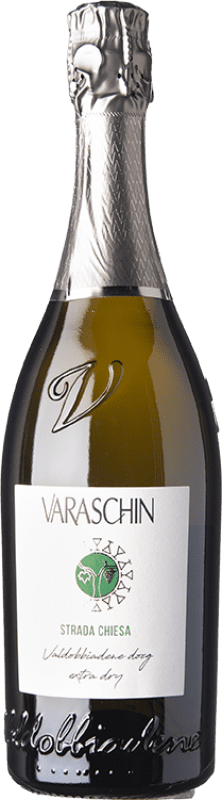 16,95 € Spedizione Gratuita | Spumante bianco Varaschin Extra Secco D.O.C.G. Prosecco di Conegliano-Valdobbiadene Treviso Italia Glera Bottiglia 75 cl