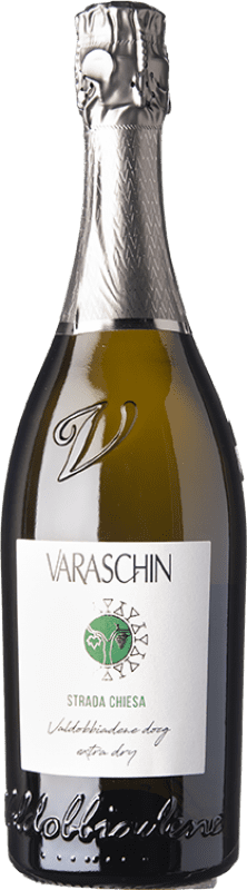 16,95 € 送料無料 | 白スパークリングワイン Varaschin 余分な乾燥 D.O.C.G. Prosecco di Conegliano-Valdobbiadene トレヴィーゾ イタリア Glera ボトル 75 cl